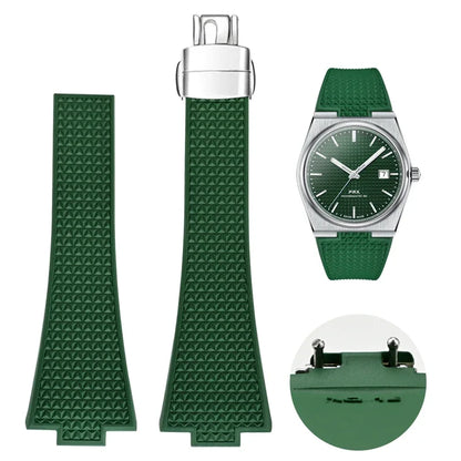 Quick-release watch strap for Tissot PRX series 11mm 12mm T137.407/T137.410 Super Player Fluorocarbon Rubber Watch Strap FKM