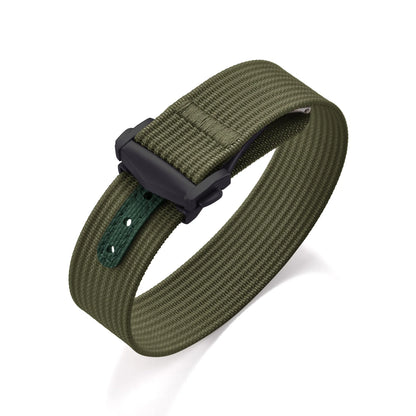Ribbed Nylon Military Watch Strap 18mm 20mm 22mm with FKM Rubber Deployment Buckle, Sports Bracelet for Men Omega/Tudor/Seiko