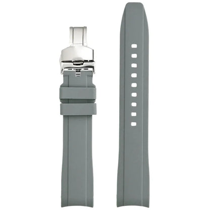 High Resistance Silicone Bracelet for Men and Women, 18/19/20/21/22mm, Universal Curved End, Butterfly Buckle, Watch Strap for Tissot 1853