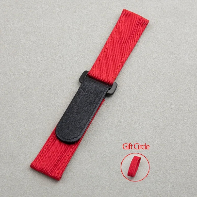 Accesorios universales, correa de reloj de tela de nailon y cuero de 22 mm, para correa Rolex, para Huawei, Tudor, Seiko, Tissot, Breitling