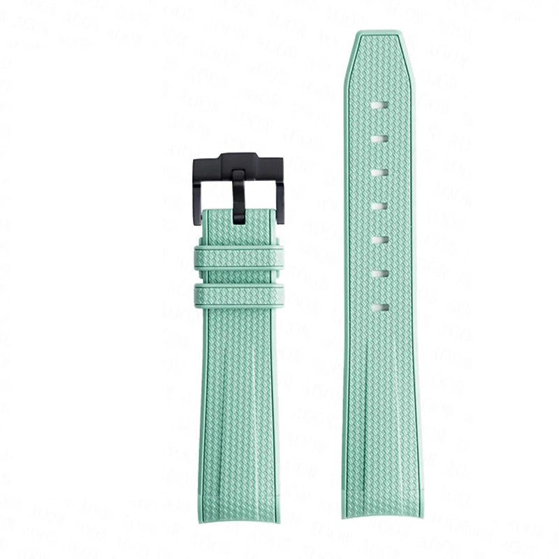 Bracelet de montre en caoutchouc et Silicone, 20mm, pour Omega X Swatch Joint MoonSwatch, pour Seamaster 300, pour hommes et femmes, extrémité incurvée