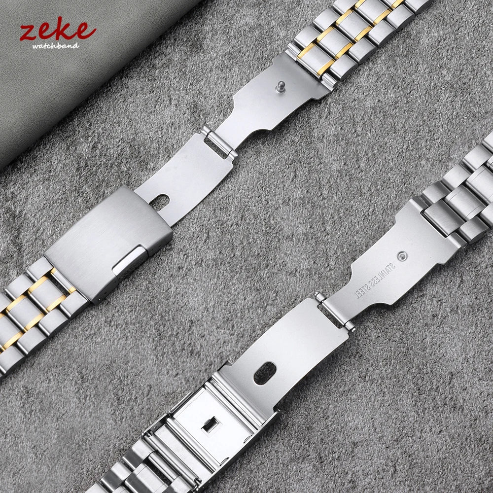 16mm 18mm 20mm 22mm 24mm extrémité droite incurvée Bracelet de montre en acier inoxydable argent or noir métal fermoir pliant Bracelet avec outil
