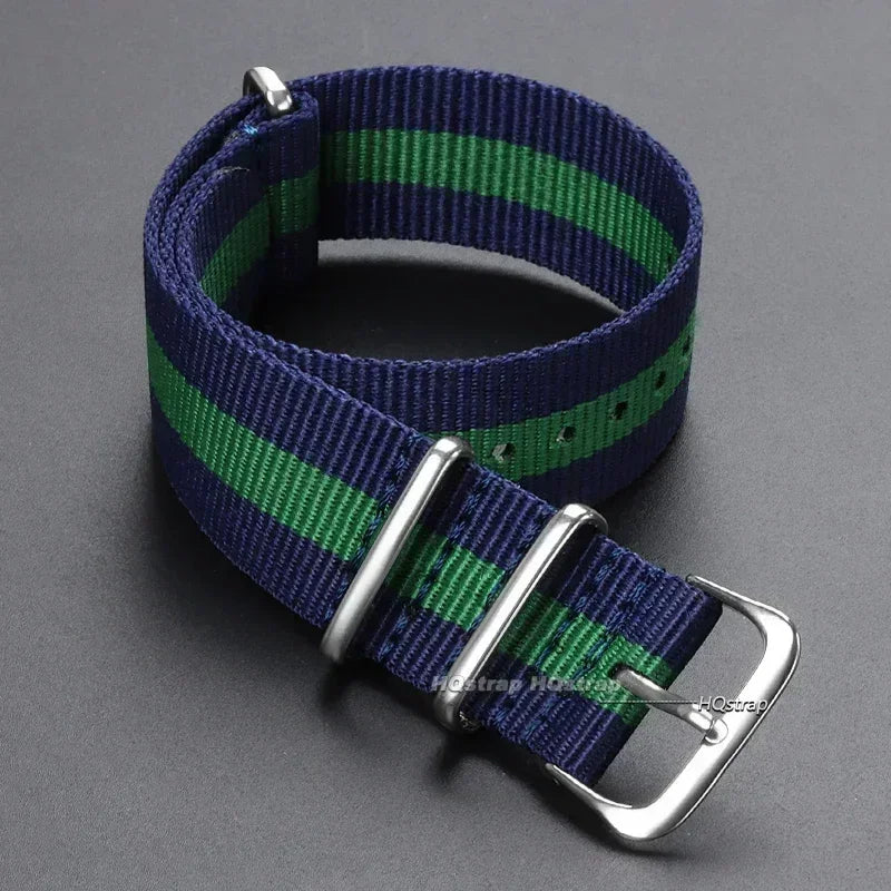 16mm 18mm 20mm 22mm bracelet de sport militaire en Nylon tissu en Nylon accessoires de ceinture bandes de boucle de ceinture bracelet de montre noir pour Omega pour Seiko