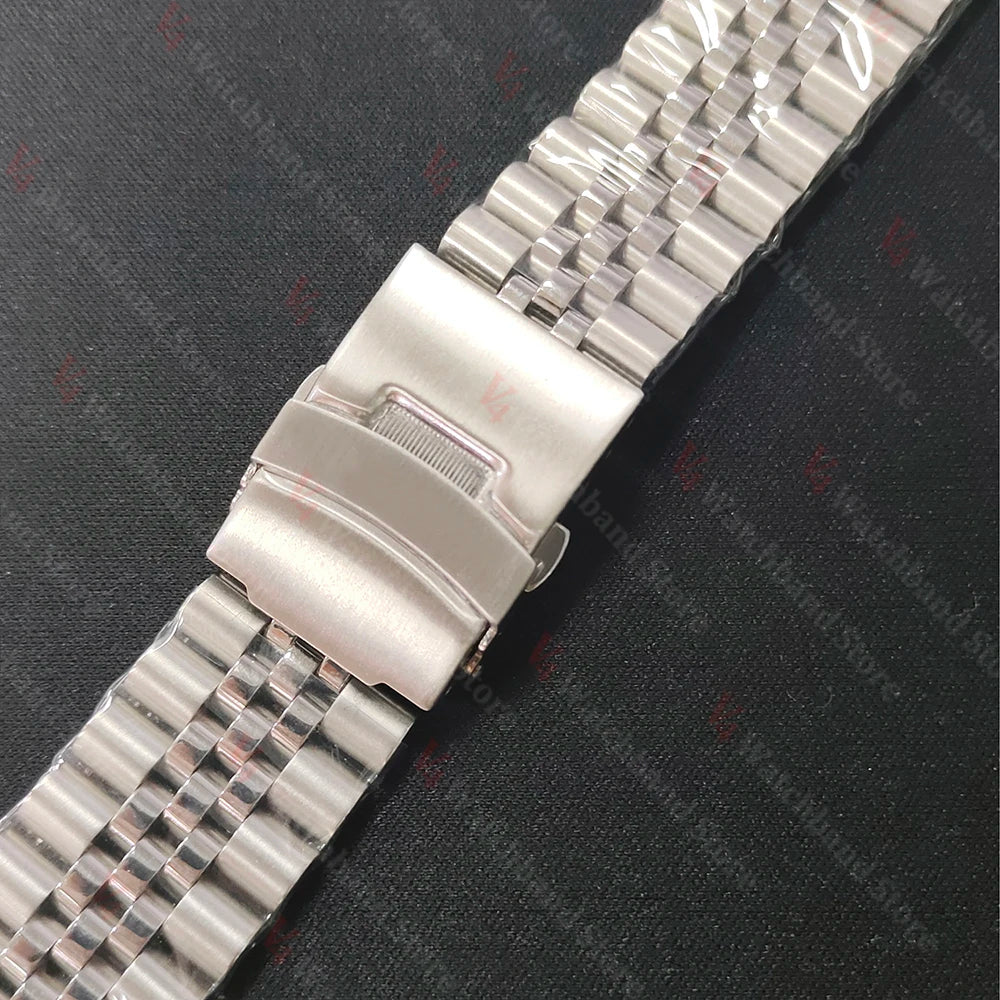 Bracelet en acier inoxydable massif pour hommes, 18mm 19mm 20mm 21mm 22mm 24mm, pour Seiko SKX pour Bracelet jubilé, extrémité incurvée, accessoires de montre