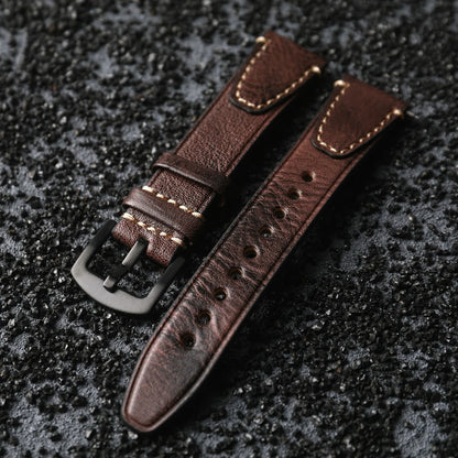 Cinturino in vera pelle fatto a mano a sgancio rapido, strato superiore in pelle bovina, cinturino in vera pelle di alta qualità, stile vintage, 18mm, 20mm, 22mm