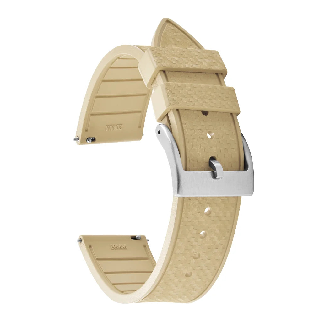 20MM 22MM supprime des bracelets de montre en caoutchouc fluoroélastomère/FKM mosaïque pour hommes femmes-bracelet de Sport étanche de remplacement à dégagement rapide