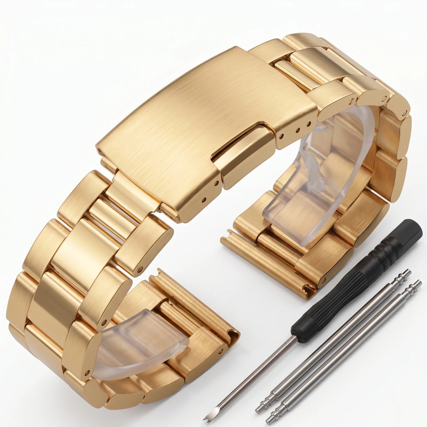 Bracelet de montre universel en acier inoxydable massif, 18, 20, 22, 24mm, extrémité droite, bracelet en métal, bracelet de remplacement pour hommes