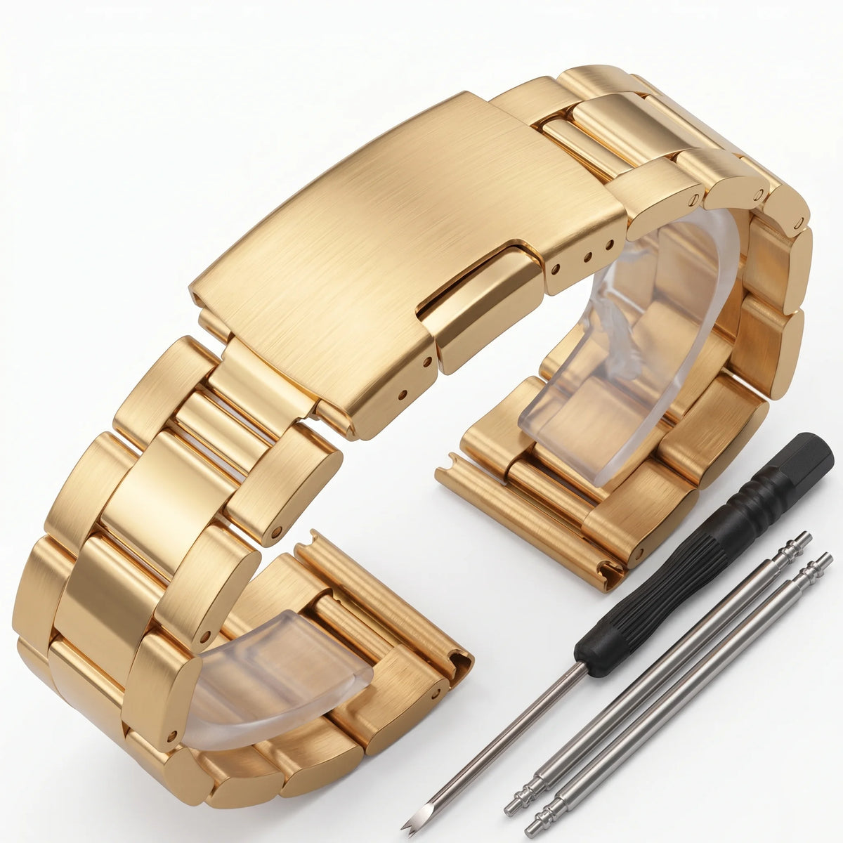 Bracelet de montre universel en acier inoxydable massif, 18, 20, 22, 24mm, extrémité droite, bracelet en métal, bracelet de remplacement pour hommes