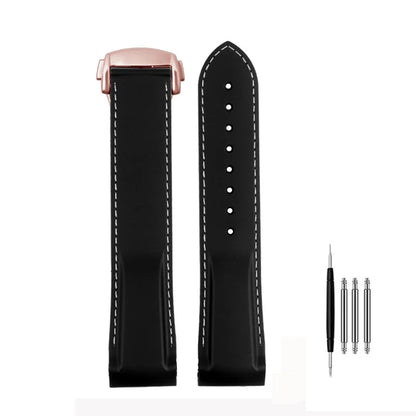 Cinturino per orologio da uomo in gomma e silicone, fibbia pieghevole, estremità curva, per Omega Seam84300 Speedmaster, 20 mm 21 mm 22 mm