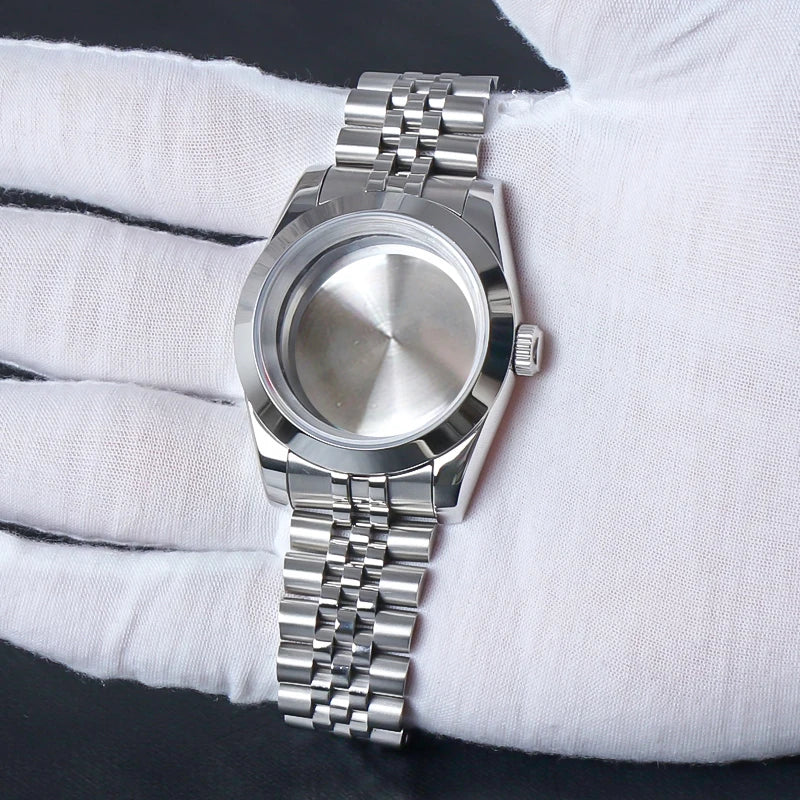NH35 Watch Accessories, 36mm/39mm Stainless Steel Watch Case for Seiko NH35 NH38 NH36, 28.5mm Movement, Datejust Oyster Dial, Parts