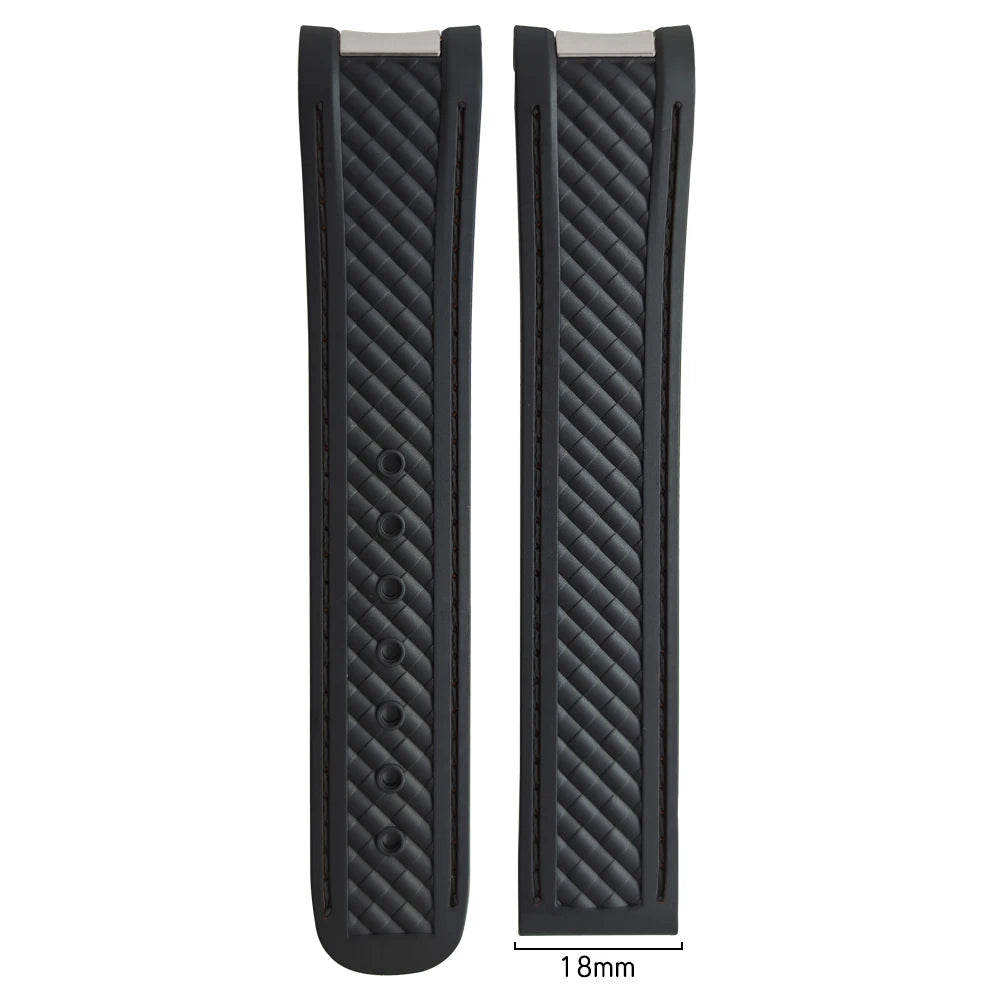 Natural rubber watch strap, 20mm, for Omega Seamaster Aqua Terra, 150M, 41mm, AT150, 220, 231, rose gold, curved end, sport, 19mm