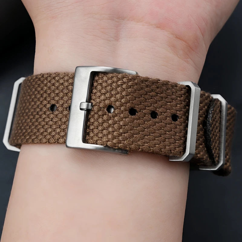 Premium Quality Linen NATO Strap, 20mm 22mm, for OMEGA SEIKO, Sport Woven Nylon Watch Band, Soft Replacement Strap for Men and Women