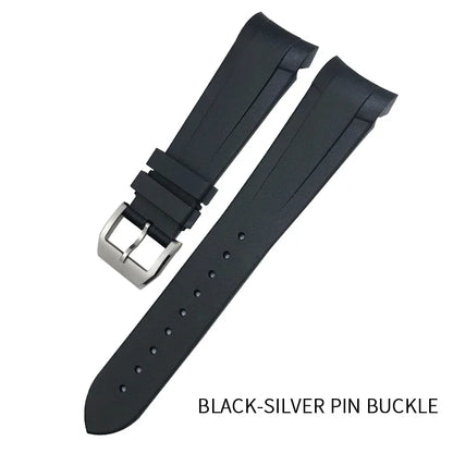 Bracelet de montre en silicone caoutchouc de haute qualité à extrémités courbées 22 mm 20 mm pour Tudor Black Bay 41 mm Pelagos 42 mm 1958 Blue Sports Watch Strap