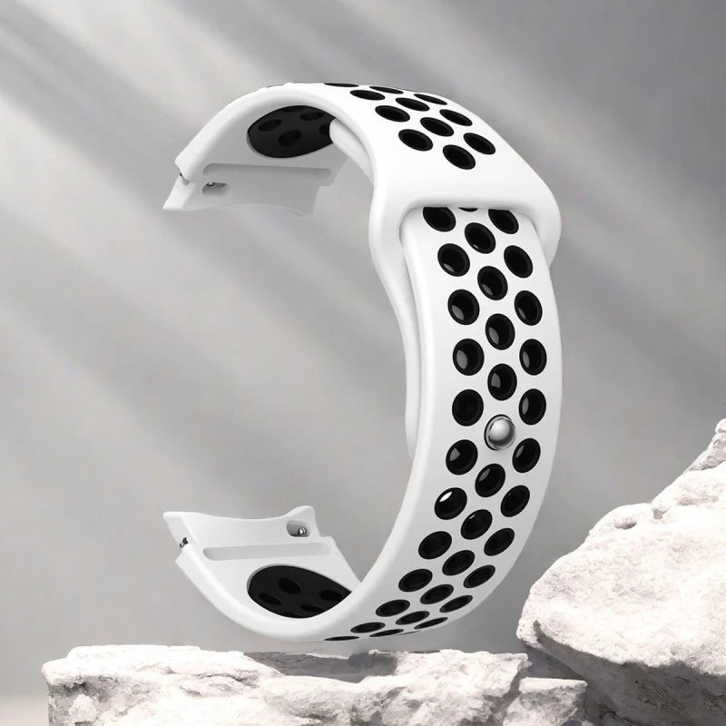 Sport-Uhrenarmband aus Silikon mit atmungsaktiven Löchern, zweifarbig, für Samsung Galaxy Watch 7/FE/6/5/4, atmungsaktives Sport-Design