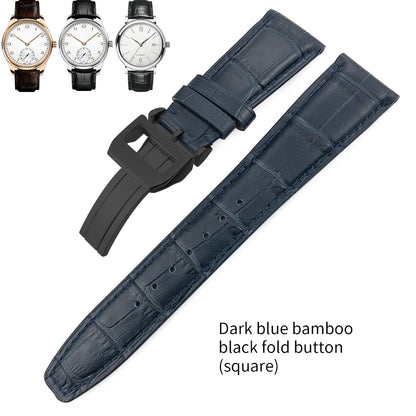 Bracelet de montre en cuir véritable pour hommes, 20mm, 21mm, 22mm, pour IWC, portugais, pilote, marron, noir, bleu