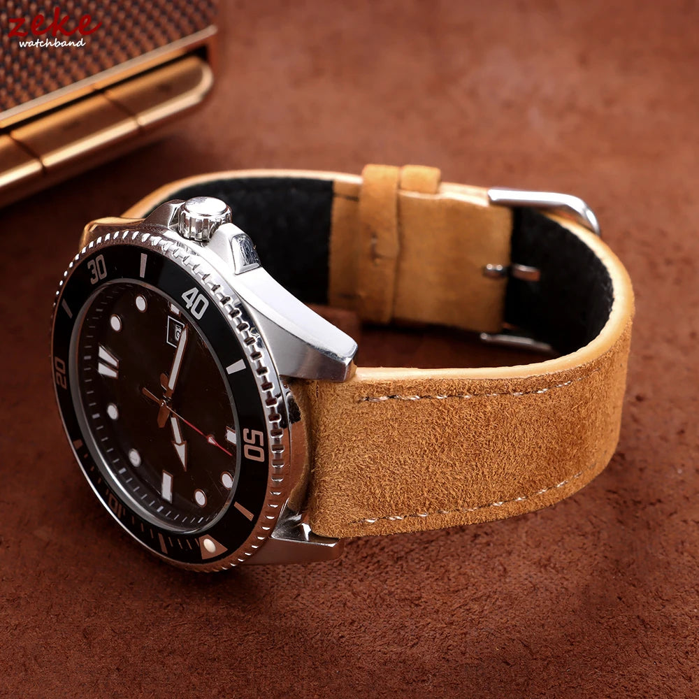 Vintage Suede and Cowhide Watch Strap, 18mm 19mm 20mm 22mm, Quick Release Watch Band for Men and Women, Universal Strap