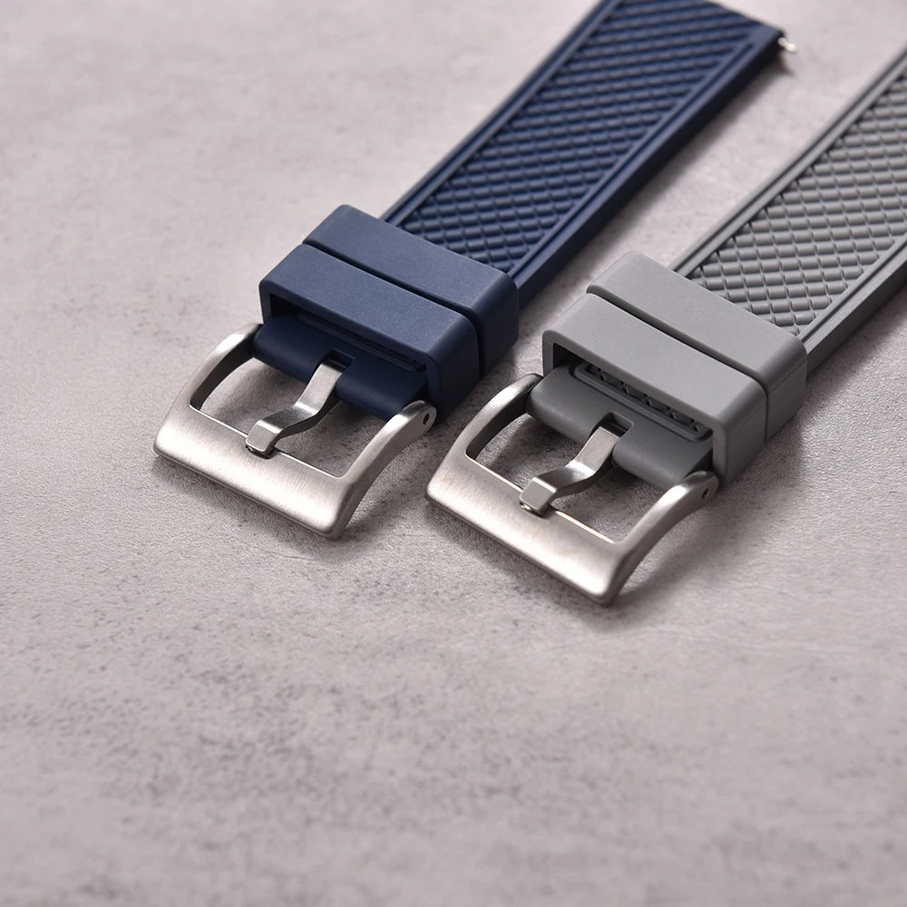 18mm 20mm 22mm 24mm haute qualité forme de balle FKM bracelet de montre en caoutchouc à dégagement rapide bracelet de plongée souple étanche pour HAISCH
