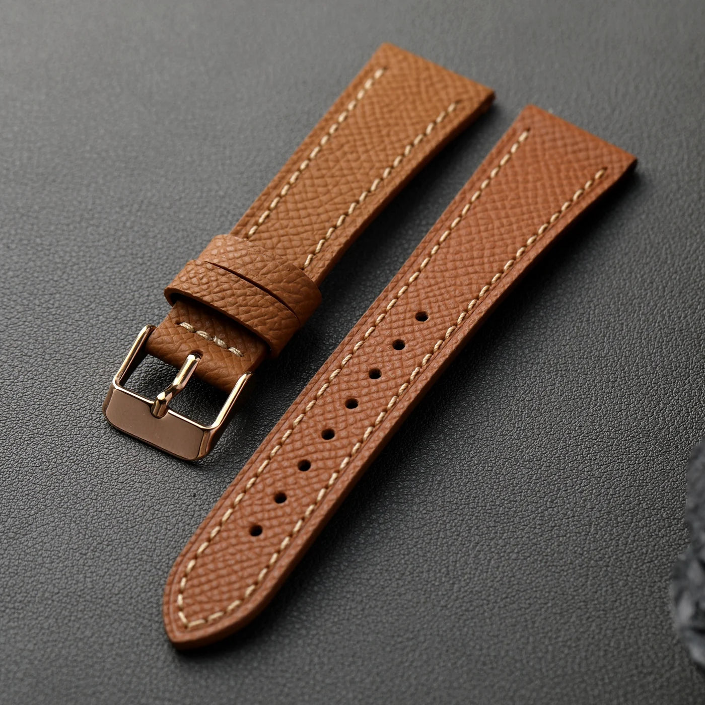 Cinturino in pelle con motivo a palmo fatto a mano, di alta gamma 18 19 20 21 22MM, cinturino morbido da uomo in pelle di vacchetta a strato superiore, cinturino per orologio in stile retrò