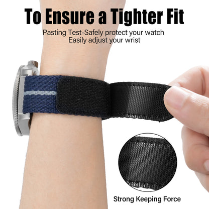 Bracelet en Nylon à boucle en titane de qualité supérieure, 20mm 22mm, tissage respirant, ceinture bleue, accessoires de montre pour hommes