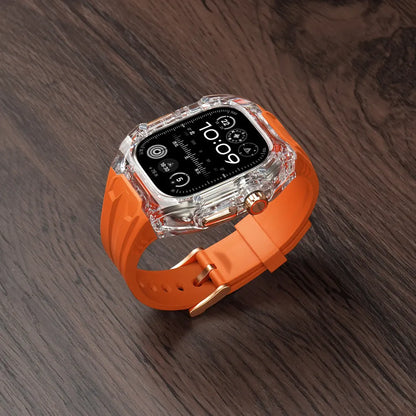 Modification Kit for Apple Watch Ultra 2 10 9 8 7 6 5 4, Sport Silicone Strap + Case for IWatch 44mm 45mm 46mm 49mm