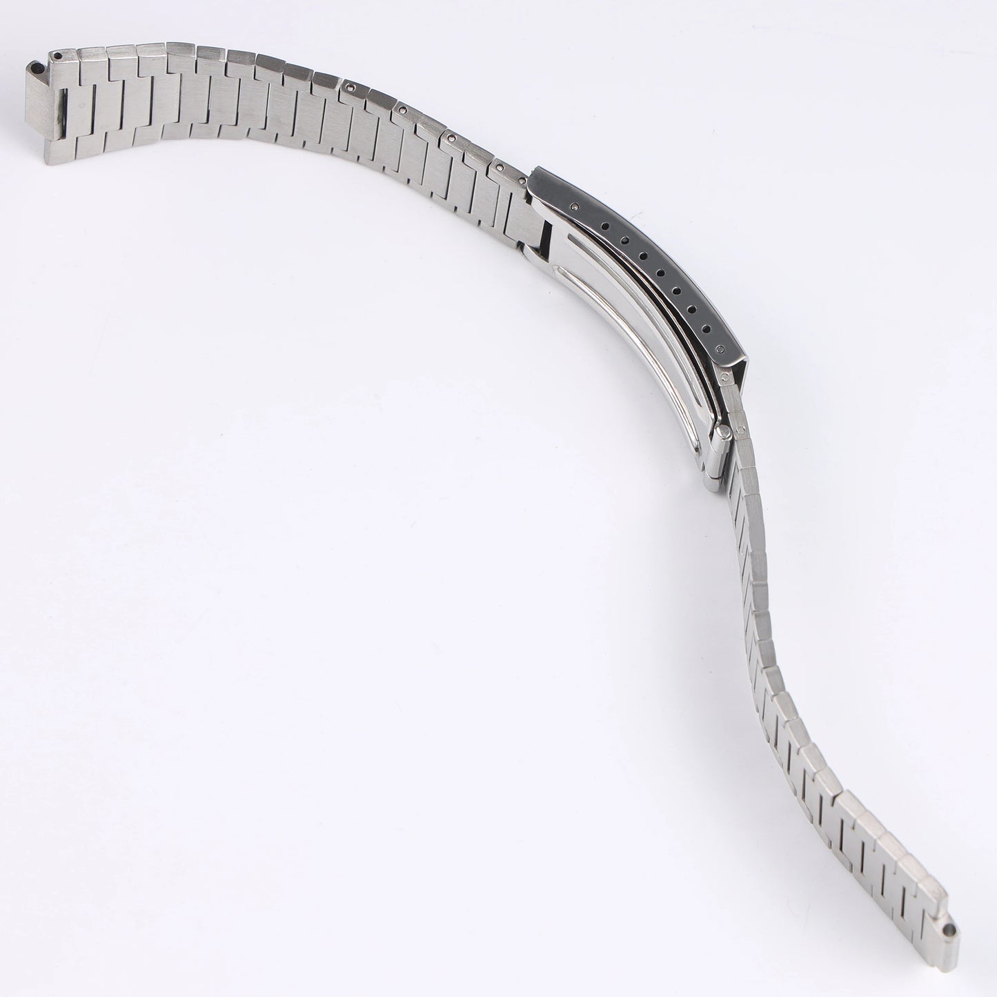 Cinturino per orologio vintage in acciaio inossidabile spazzolato color argento 22*11mm per Omega TV Seamaster 1020 con fibbia deployante in metallo