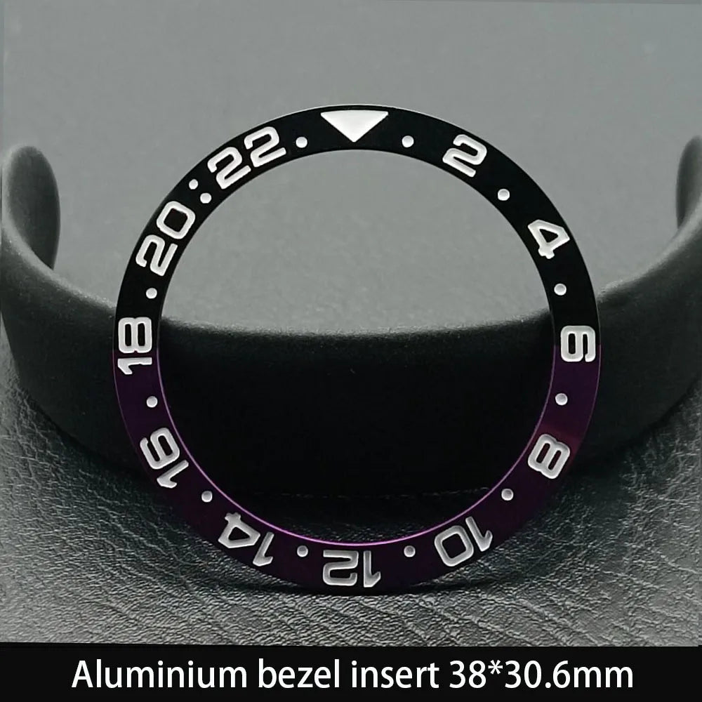 38mm x 30.6mm Sloped Ceramic Bezel GMT and Diving Watch Insert for 40mm Men's Watch Replacement Watch Bezel Inserts