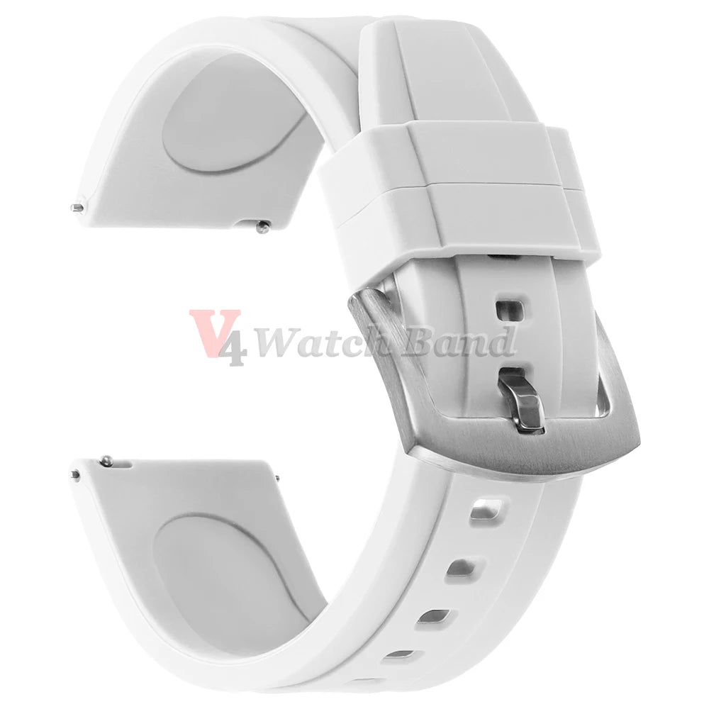 Bracelet de montre sport en silicone souple noir, marron, orange, bleu – Bracelets de 20 mm et 22 mm à libération rapide en caoutchouc de silicone