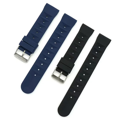 Watchdives – bracelet de montre gaufré en caoutchouc souple de qualité supérieure, 20mm 22mm, bracelet de remplacement à dégagement rapide, bandes unisexes durables en caoutchouc de Silicone