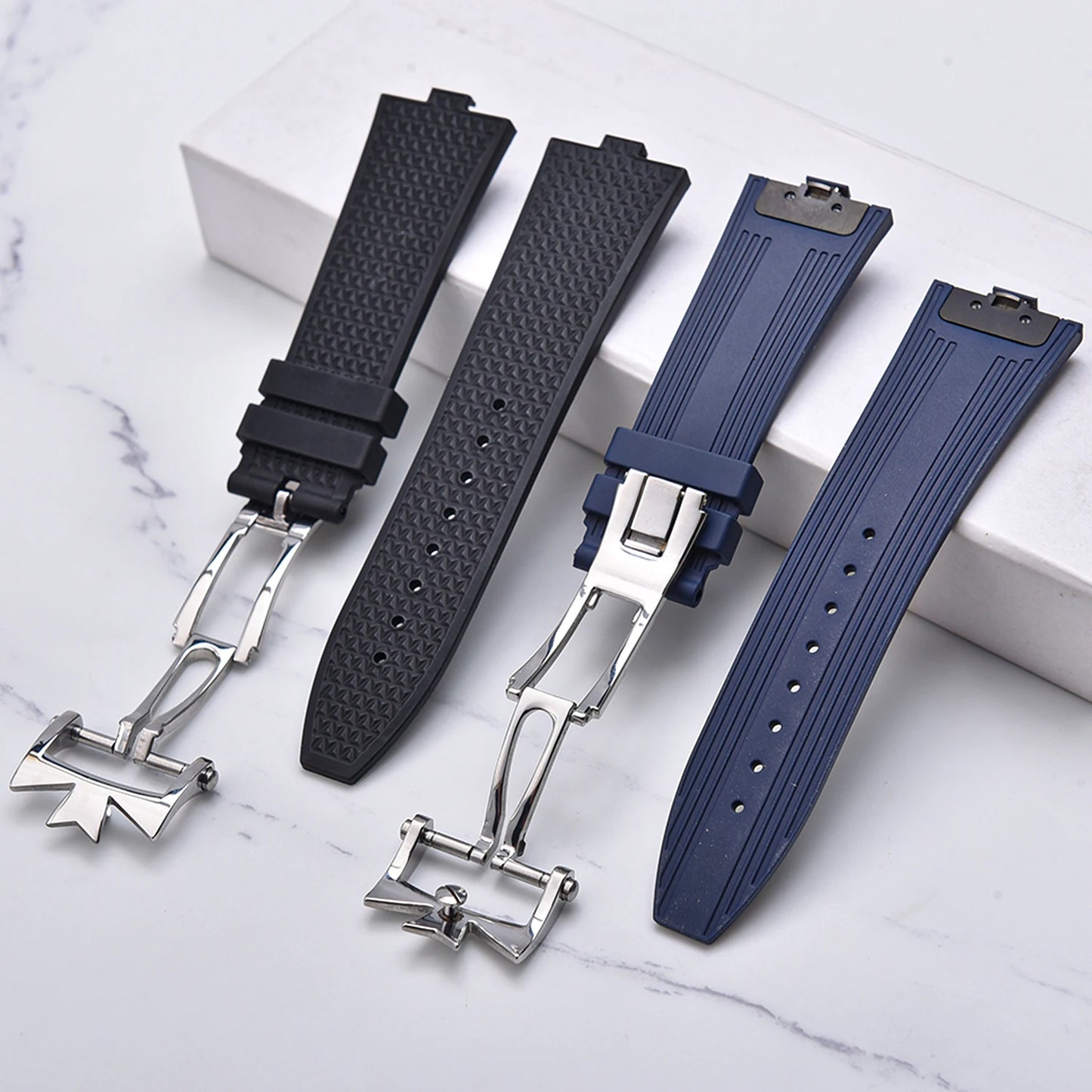 Bracelet en caoutchouc FKM à libération rapide de qualité supérieure 24mm*7mm pour montre Vacheron Constantin Overseas 4500V 5500V 7900V Style original Homme