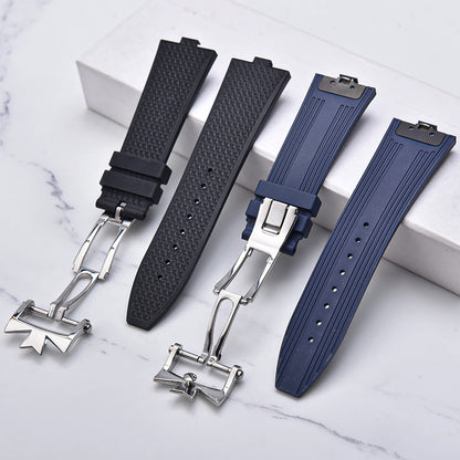 Bracelet en caoutchouc FKM à libération rapide de qualité supérieure 24mm*7mm pour montre Vacheron Constantin Overseas 4500V 5500V 7900V Style original Homme