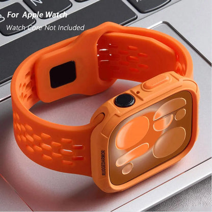 Custodia protettiva in TPU + cinturini in silicone per Apple Watch Ultra 3/2 (49 mm), S11/S10 (46 mm), 42 mm, 45 mm, 44 mm, 41 mm, 40 mm;