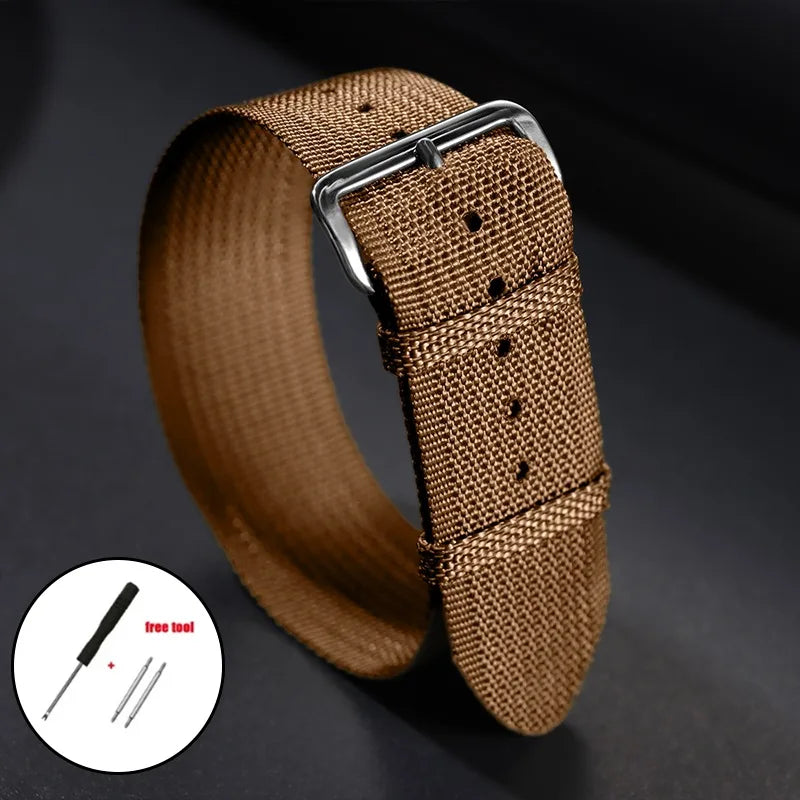 For Samsung Galaxy Watch 42/46mm Universal Nylon Watch Bands for Men and Women, New Ribbed Nylon Watch Band Accessory