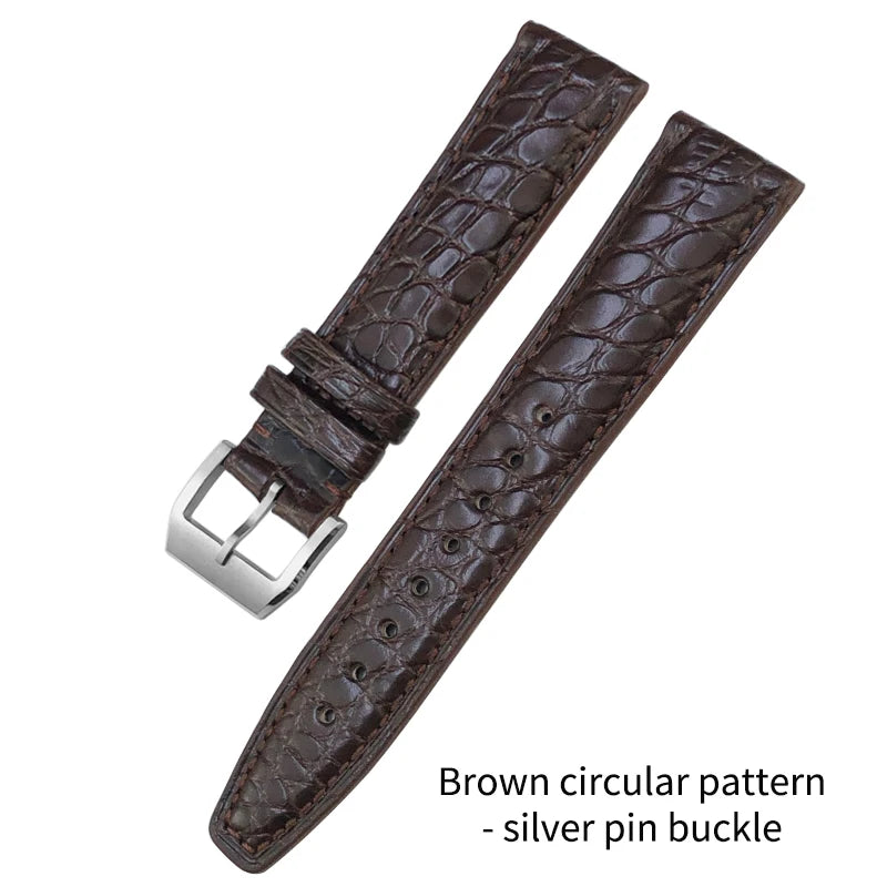 Cinturino per orologio americano in vera pelle di coccodrillo, 20mm 21mm 22mm, per orologi da pilota IWC Mark XVIII Portofino