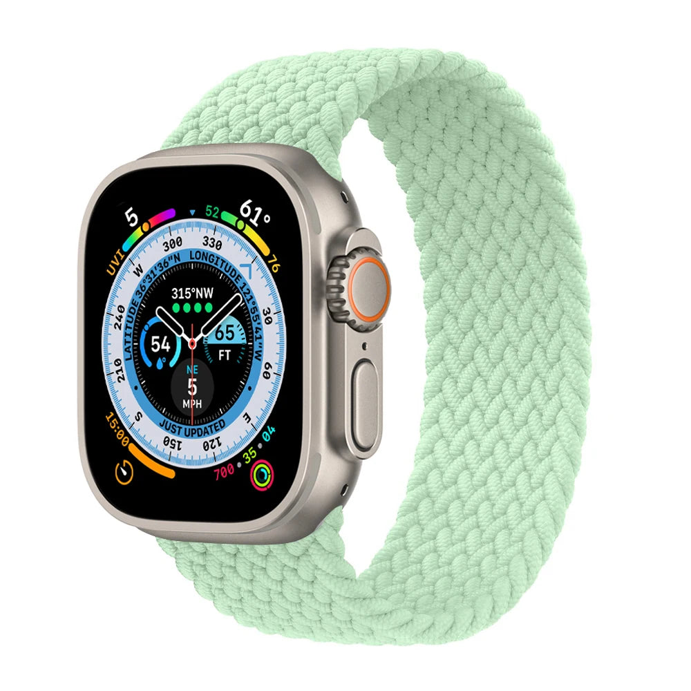 Bracelet tressé Solo Loop pour Apple Watch, 46mm 44mm 40mm 45mm 41mm 42mm, Correa, iWatch Series 11 10 9 SE 8 7 6 5 4 3