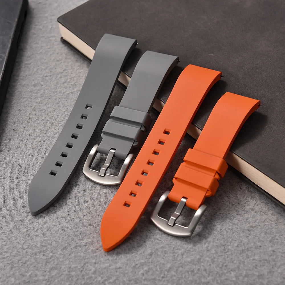 18/19/20/21/22/23/24mm FKM Rubber Watch Strap Diving Sports Quick Release Rubber Bracelet for Tissot/Seiko/Omega Watch Band