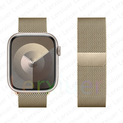 Boucle milanaise pour Bracelet de montre Apple 46mm 44mm 45mm 40mm 42mm 41mm 38mm 49mm Bracelet iWatch série 10 Ultra 2 9 8 SE 7 6 5 bandes
