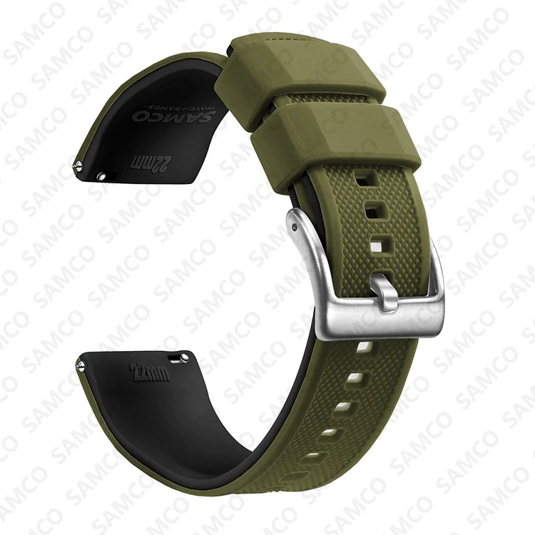 Bracelet de montre en Silicone de qualité supérieure, 18mm 20mm 22mm, à dégagement rapide, en caoutchouc, de remplacement