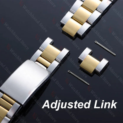 Bracelet de montre à extrémité incurvée de luxe, 18mm 19mm 20mm 21mm pour Rolex Oyster Perpetual King 13mm 17mm, accessoires de Bracelet en acier inoxydable