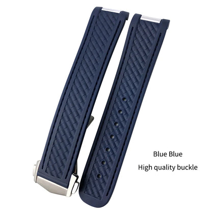Bracelet de montre en caoutchouc de Silicone, 19mm 20mm, pour Omega Seamaster AQUA TERRA AT150 Ultra léger 8900, boucle de déploiement Premium