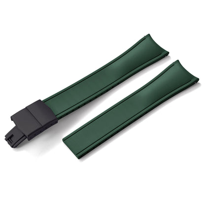 TONJETT for d-elug Curved FKM Rubber Watch Band 20mm 22mm Curved CTS Watch Strap Cut to Size Quick Release Butterfly Buckle