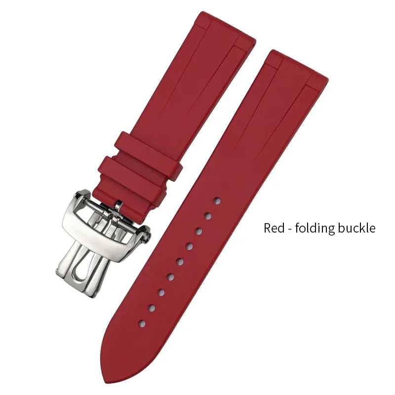 Cinturino per orologio in gomma fluorurata FKM, morbido e impermeabile, 21 mm 22 mm, cinturino di ricambio per orologio subacqueo Blancpain Fifty Fathoms, colori disponibili
