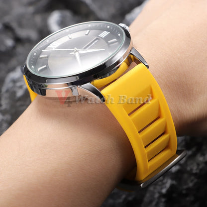Bracelet en caoutchouc silicone respirant 20 mm 22 mm pour hommes et femmes, à libération rapide, étanche, pour plongée et sport, bracelet de remplacement pour montre