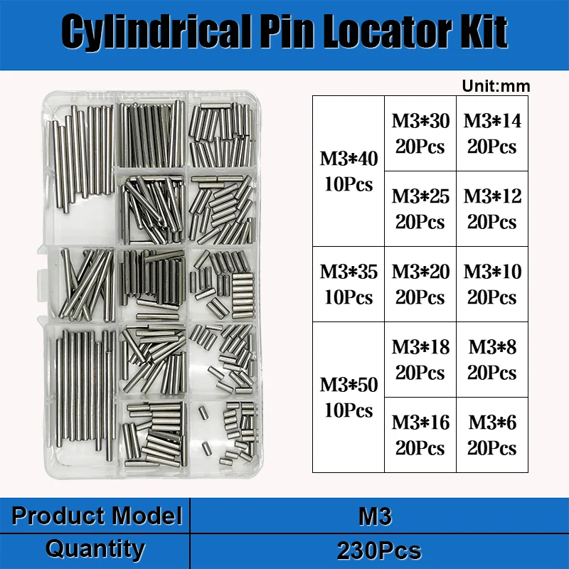 Exacpille Cylindrique en Acier Inoxydable Dallas, M1.5 M2 M2.5 M3 Figuré M5 M6 M8, avec exacpille de Localisation, Arbre Solide FiosphLock, en Métal, Dernier Ensemble