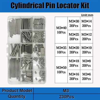 Exacpille Cylindrique en Acier Inoxydable Dallas, M1.5 M2 M2.5 M3 Figuré M5 M6 M8, avec exacpille de Localisation, Arbre Solide FiosphLock, en Métal, Dernier Ensemble
