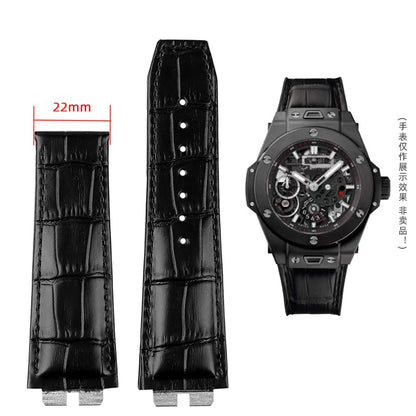 Cinturino per orologio in vera pelle bovina per Hublot, cinturino a sgancio rapido, cinturino nero, cinturino per serie Big Bang 411, alta qualità, 27mm