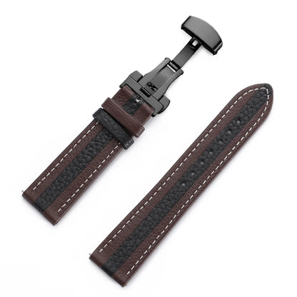 Cinturino colorato in vera pelle di vitello 22mm 20mm per orologio Seiko, cinturino per orologio Omega Business con fibbia a farfalla
