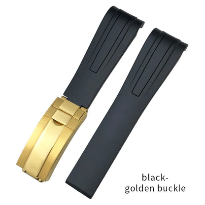 Uhrenarmband aus Kautschuk und Silikon, gebogenes Ende, 18mm 19mm 20mm 21mm 22mm, für Submariner DayRequiRolex Gstuff IWC Pilot, Uhrenarmband-Zubehör