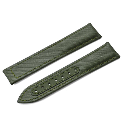 Bracelet de montre en Nylon en tissu voile, 20mm 22mm, en cuir, pour Omega Seamaster Swatch, boucle pliante, Bracelet universel