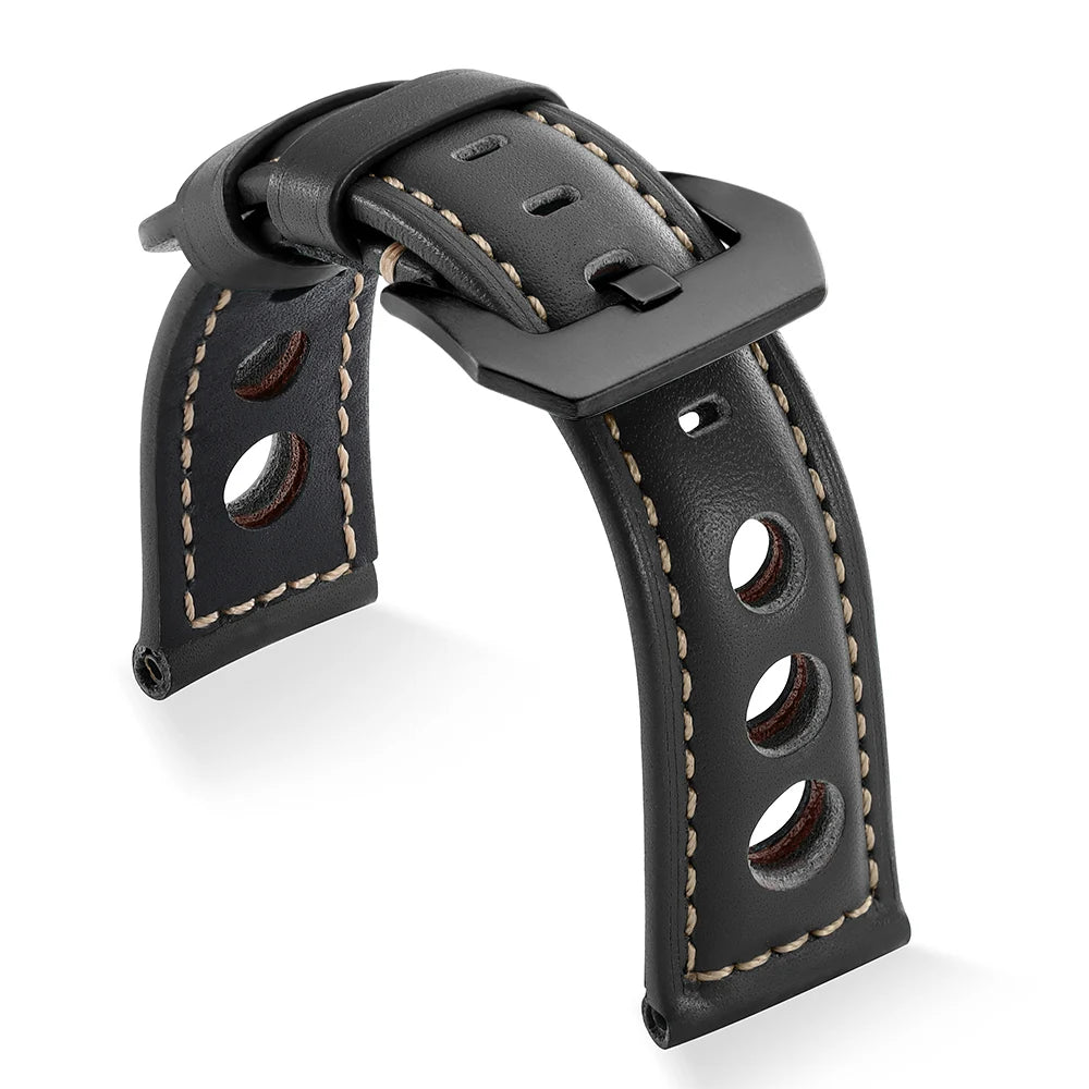 Bracelets de montre en cuir véritable 20mm 22mm 24mm 26mm, noir, bleu, marron, vintage, pour femmes et hommes