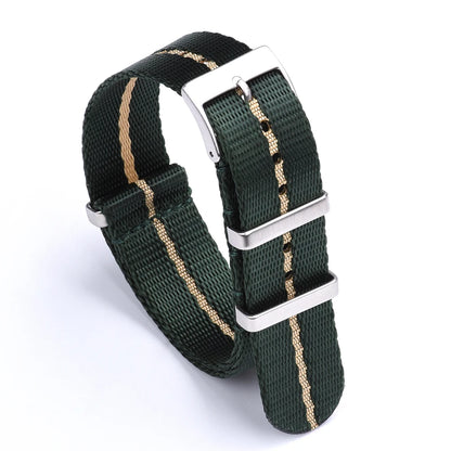 Premium Quality Smooth Nylon Watch Strap, 20mm 22mm, Casual Military, High-Density Green Seatbelt for Men's Watch Accessories